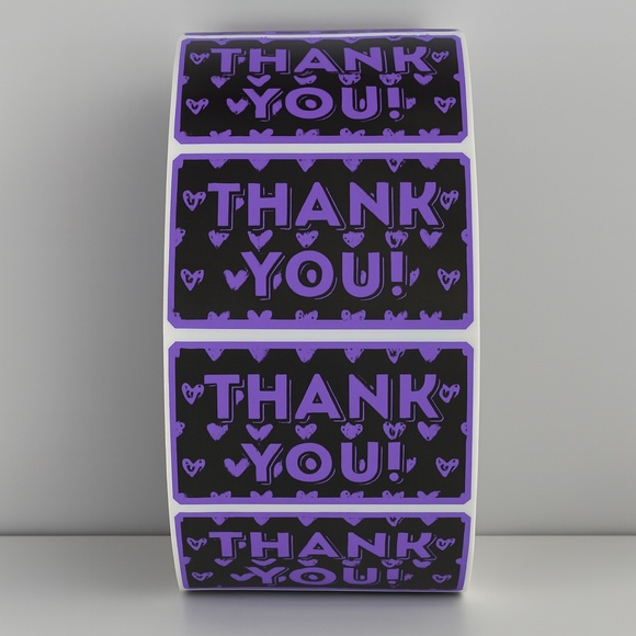 Thank You Stickers with Hearts – Cute Packaging Labels for Small Business Orders - Picture 3 of 11